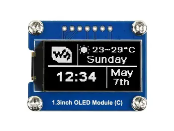 1,3-инчов OLED-модул (C), на OLED-дисплейный модул, черно-бял, цветен дисплей, резолюция 64 × 128, интерфейс SPI / I2C