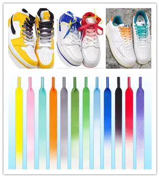 1 Двойка от 12 цвята Градиентные ремък за обувки, Ежедневни парусиновые маратонки, Връзки за обувки, мъжки и дамски обувки за шнурков120/140/160 см