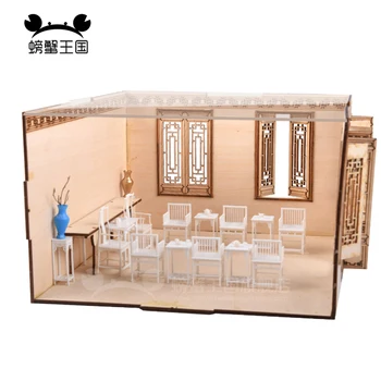 1 Комплект Куклена Къща Кухненски Мебели, 3D Пъзел Миниатюрни Модели на Куклена Къща Аксесоари, Играчки, Ръчно изработени Комплекти