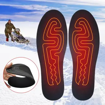 1 Чифт Зимни Спортни Краката На открито, Топли Стелки, Обувки, изработени От Въглеродни Влакна с USB Топъл, Удобен Размер, водоустойчив
