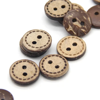 10 мм Мини Класически Естествени Копчета От Кокосово Дърво За Детски Дрехи, Аксесоари За Diy, Дървени Детски Scrapbooking на Едро