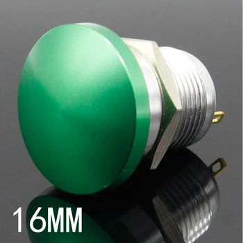 16 мм метална грибовидная корона старт бутон самосброса превключвател често открит зелен винт foot ток 5A