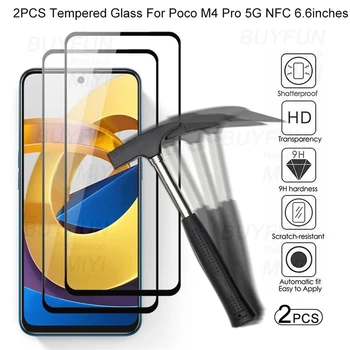 2 бр. Пълно покритие Защитно Стъкло За Xiaomi Poco M4 Pro 4G/5G NFC Калъф, изработени от закалено стъкло На Poko Pocco Little M4Pro 4 M Pro