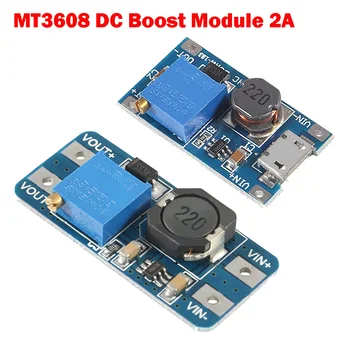 2 елемента MT3608 DC-DC Регулируема Стъпка Модул 2A Повышающая Плоча Нагоре модул MICRO USB 2 В-24 В до 5 9 12 28