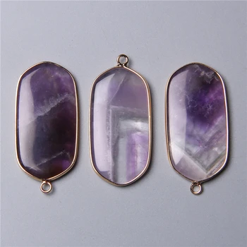 2 елемента Натурален лилаво, кварцов кристал Аметисты каменни висулки чар огърлица, гривна, обеци, бижута и Аксесоари ръчна изработка