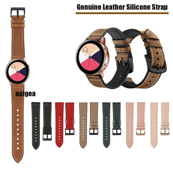 20 мм, 22 мм и Каишки За Ръчни часовници Samsung Galaxy Watch Active 2/Watch4/Sport Gear Силикон Каишка от естествена кожа
