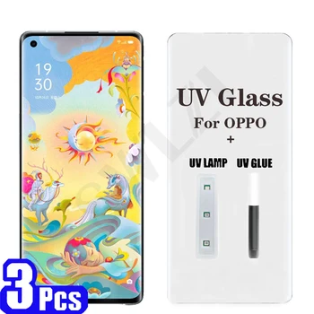 3/5 бр. UV стъкло за OPPO Reno 5 4 pro plus 5G Find X X2 X3 X5 pro защитно фолио за екран от закалено UV стъкло, защитно фолио за смартфон