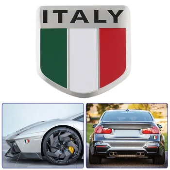 3D Алуминиева Италианската автомобилна Стикер За Автомобил Икона Стикер Италия Флаг Аксесоари За стайлинг на автомобили Емблемата на етикети