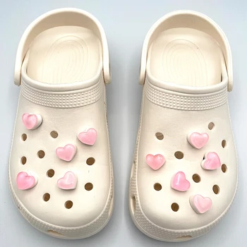 3D Розова Любов Смола JIBZ Дизайнерски Обувки Чар Бижута За Обувки Подарък на Приятелката си САМ Украса За Croc Запушват Обтегач За Обувки Аксесоари