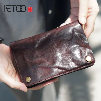 AETOO The original male money lady произвежда старо кожено кожа ръчно изработени, восьмидесятипроцентная отстъпка за ретро портфейл, просто чантата