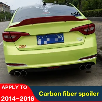 CEYUSOT За представяне на Въглеродни Влакна Спойлер Броня Hyundai Sonata Багажника на Колата Задната Устна на Опашката Перка Sonata 9 Бижута и Аксесоари 2014-2016