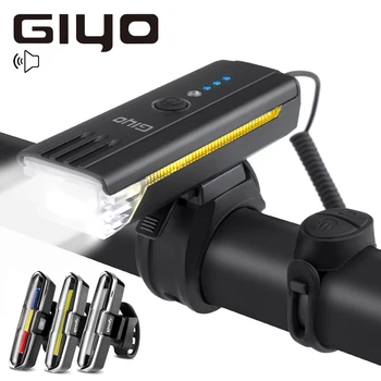 GIYO Horn /Фенерче за Велосипед МТВ Уличен Фенер Мотор Предна Задна Светлина Велосипедни Аксесоари USB Акумулаторна батерия Led Фенер Велосипеди