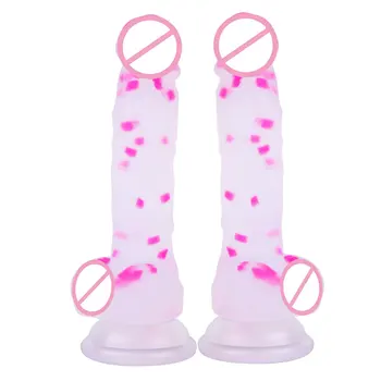 Jelly Медицински силиконов Вибратор с Реалистични Играчки За Възрастни Мек Колан с Изкуствен Пенис Голям Вибратор Куршум цветни Секс Играчки за Жени