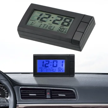 LEEPEE Самозалепващи Автомобилни Бижута Температурен Дисплей Електронен Часовник Автомобилен LCD Дигитален Дисплей Часовник Автоматично Часовник Термометър