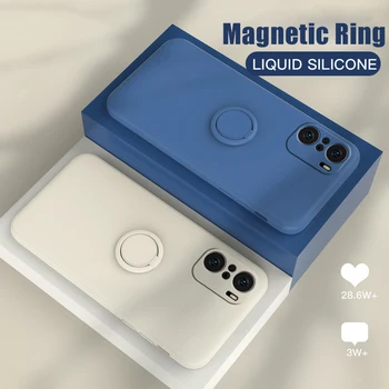 LOVECOM За Xiaomi Redmi Note 10 9 Pro Max 9S POCO F3 X3 Pro NFC 10 11 Lite Течен Силиконов Притежателя с Магнитен Пръстен Мек Калъф за носене