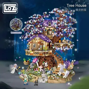 loz гипсофила елф къща дърво emitting градивни елементи за възрастни висока сложност огромна събрана модел играчка у дома