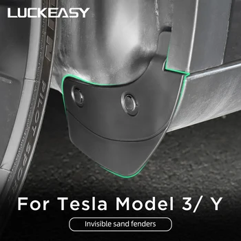 LUCKEASY За Tesla, Модел 3 Модел Y 2020-2022 Невидими Кал Крила Модификация Автомобилни Външни Аксесоари Калници 4 бр.