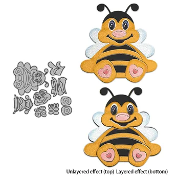 MangoCraft Сладък Карикатура Детски Пчелите Метални Режещи Удари САМ Релефно, за да проверите За Scrapbooking Издълбани Печати За пощенски Картички Ръчна изработка Декор на Албума