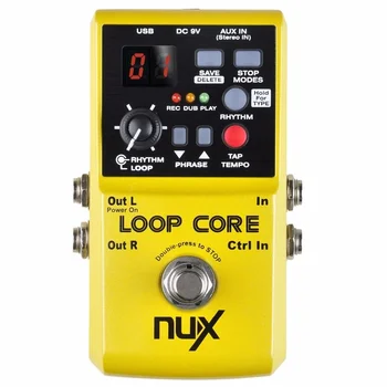 NUX Loop Основната Гитарная педала ефекти Гитарная педала петлителя 6 часа време за запис 99 потребителски спомени Вградени шаблони на барабаните