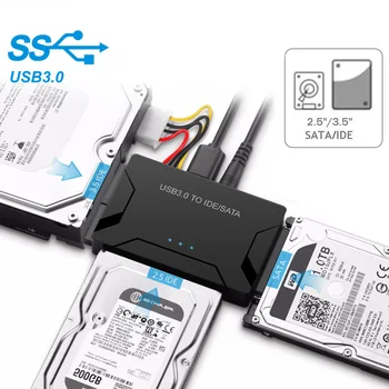 SATA IDE КЪМ USB адаптер Разход на Твърд Диск Sata до USB3.0 USB2.0 Конвертор за Пренос на Данни за 2.5/3.5/5.25 Оптично устройство HDD SSD