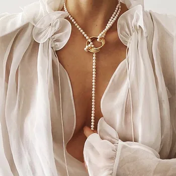 TOBILO Реколта барок нередовни перли верига огърлица геометрични колиета монета камео на любовта за жени от пънк, бижута