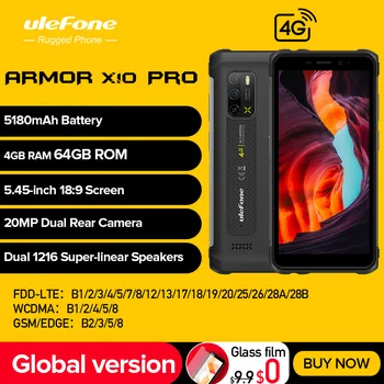 Ulefone Armor X10 Pro Здрав Телефон 64 GB Водоустойчив Смартфон 5180 ма телефон 5,45 
