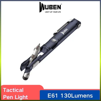WUBEN E61 LED EDC Дръжка Светлина Мултифункционален USB Акумулаторна Фенерче 130 Лумена Магнитен За Писане на Домашно Осветление
