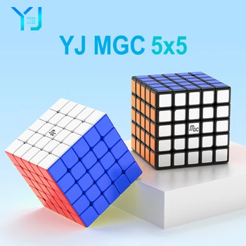 YJ MGC 5x5 М Магнитен Магически Способи Куб Без Етикети Професионален Непоседа MGC5 M Играчки Cubo Magico Пъзел MGC 5 М