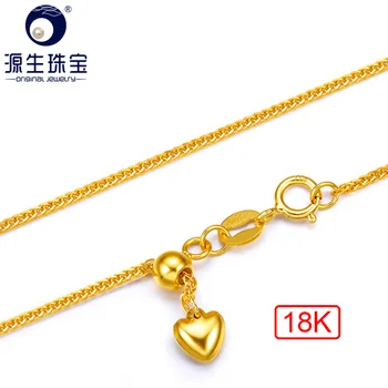 YS 18K Жълто Верига От Чисто Злато 1,9 грама 45 см Au750 Верига Огърлица Изящни Бижута За Жени