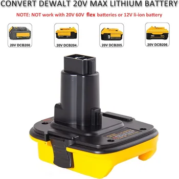 Адаптер за батерии 20 В DCA1820 за инструменти Dewalt 18v Преобразува Литиевую батерия Dewalt 20 за батерия Dewalt 18v DC9096 DE9098 DE9096