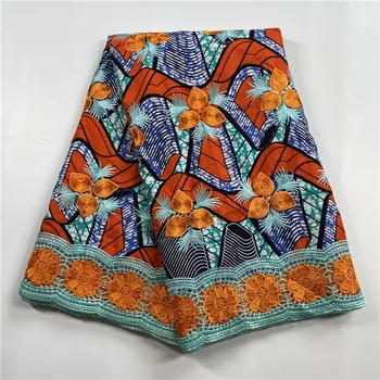 Висококачествена африканска восъчен лейси плат с щампи, памук, нова бродерия, восък, африканска лейси парчовая плат за рокли, материал 1028