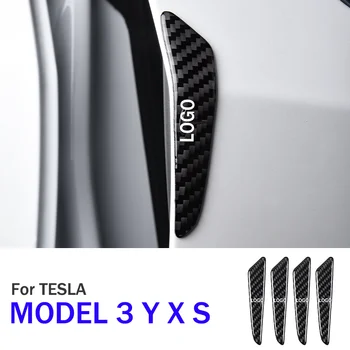 Въглеродни Влакна Автомобилна Врата Защита Броня Край Ъглова Ивица, Стикер За Tesla, Модел 3 Y X S Буферна Довършителни Аксесоари За Външна Защита На