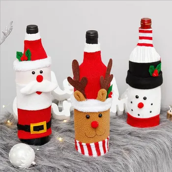 Грозни капачки бутилки вино Коледа пуловер, шапка пуловери бутилка вино на празника за грозните бижута партия пуловери Коледа
