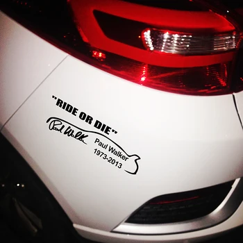 Да се ВОЗИ или да УМРЕ Paul Walker Подпис Етикети на Колата, Прозореца на колата Лампа Вежди Декор Стикери И Етикети Етикети За Подреждане
