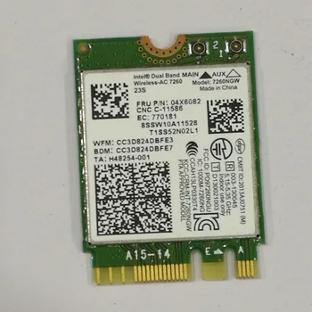 Двухдиапазонная безжична мрежа Intel-Комбинирана карта AC 7260 WiFi + BT 4.0 За лаптоп Lenovo Thinkpad W541, FRU 04X6082 SW10A11528