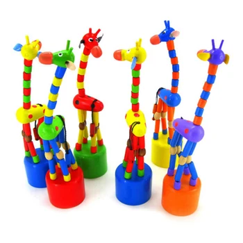 Детски Дървен Модул За Обучение Подарък Сладко Бебе Интелигентна Ранното Образование Животно Форма На Жираф Цветни Играчки Форма На Животното Стоп-Моушън Играчка