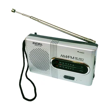 Джобен Радио Телескопична Антена Открит Мини AM/FM двойна лента Радио 88-108 Mhz Високоговорител 3.5мм Жак за слушалки