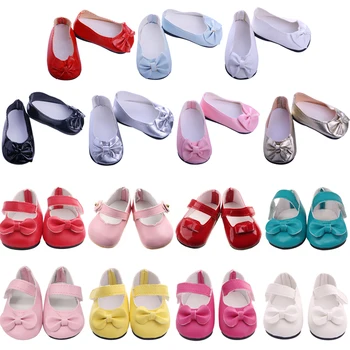Дължина 7 стоп-моушън обувки с лък Подходящ за 18 инча американски и 43 см поколение Новородените момичета на рожден Ден в Русия DIY Играчки Подаръци