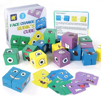 Дървени Изразяване на Съответните Блокове Пъзели Строителни Кубчета, Играчки, Пъзели Образователни Игри Монтесори Играчки за Деца в Предучилищна Възраст
