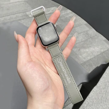 За Apple watch ultra 49 мм 8 7 6 5 se 4 45 мм 44 мм 40 мм 41 мм каишка кожена каишка с линия за Apple watch 3 iwatch 42 мм 38 мм гривна