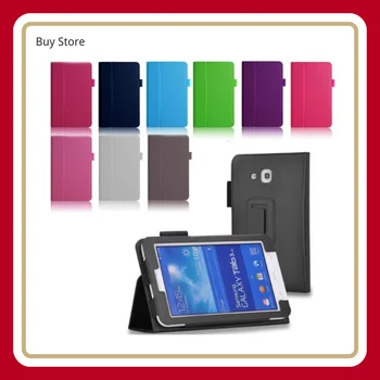 За Samsung Galaxy Tab 3 Lite 7,0 T110 T111 T113 T116 7-инчов Таблет От Изкуствена кожа Сгъваем Калъф-книжка със Стойка SM-T113NU Седалките