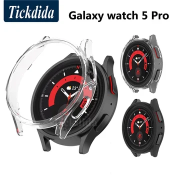 За Samsung Galaxy Watch 5 Pro Калъф 45 мм 44 мм 40 мм PC Твърд Калъф за Galaxy Watch 4 Classic 46 мм Защитна рамка за екрана