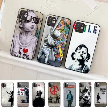 Калъф за мобилен телефон с графити и улично изкуство Banksy за iPhone 11 12 13 Mini Pro Max 8 7 6 6S Plus X 5 SE 2020 XR XS Funda Case