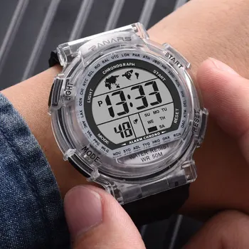 Лейди Led Цифров Часовник 25 мм Малък Размер 3ATM Водоустойчив Мъжки Големи Часовници Светещи Спортни Военни Електронни Часовници Подарък за Момичета