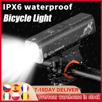 Наем на Велосипеди Фенер IPX6 Водоустойчив LED USB Акумулаторна 4200 mah МТБ Предната и Задната Светлина на Лампата Алуминиев Фенер Фенер Велосипеди
