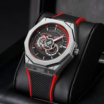 Най-добрата Марка на Луксозни Автоматични Механични Часовници Мъжки 50ATM Водоустойчиви Часовници За Мъже Спортни Светещи Часовници Кожени Ръчни Часовници