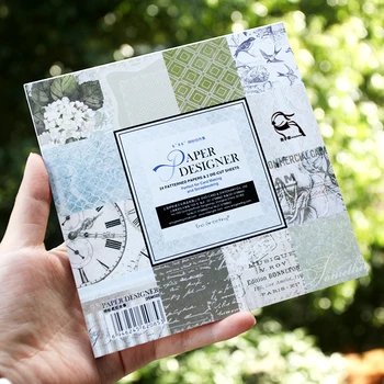 Направи си САМ Печатни Часовник с флорални мотиви за Scrapbooking хартиена опаковка от 24 листа ръчно изработени от хартия за бродерия на фона на хастар
