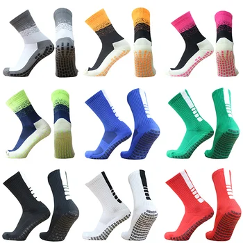 Нов Петата Шарени на Цвят Шие Футболни Чорапи-Мъжки, Дамски Спортни Силиконови Нескользящие футболни Чорапи