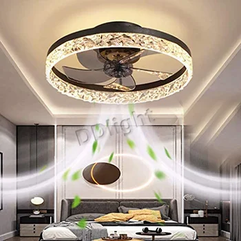 Нова, модерна Интелигентен LED Вентилатор на Тавана С Дистанционно Управление Димиране Декор За Спалня Вентилационна Лампа Хол с Трапезария и Вътрешно Осветление