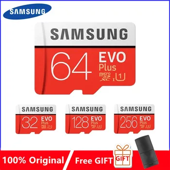 Оригиналната карта SAMSUNG EVO Plus Micro SD 64 GB 128 GB, 32 GB, 256 GB, 512 GB Карта памет C10 U1 U3 4 ДО 100 MB/vs/с TF Карта